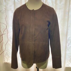 J. Jill Wearever Collection Suede Leather Jacket in Beechwood. Zipper Size XS